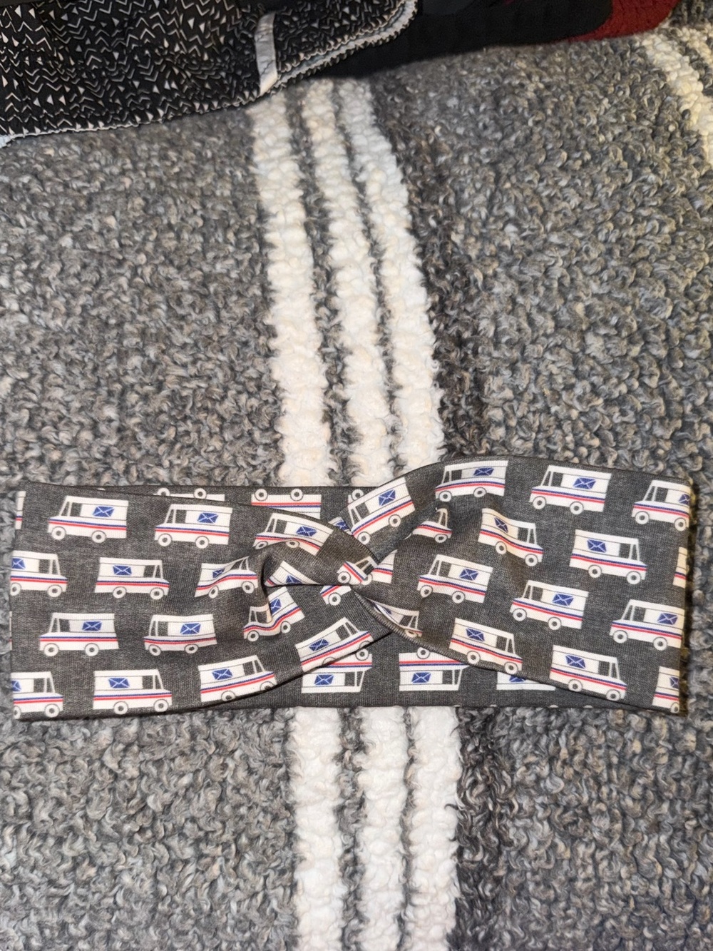 Source Unknown Gray Postal Truck Knotted Headband